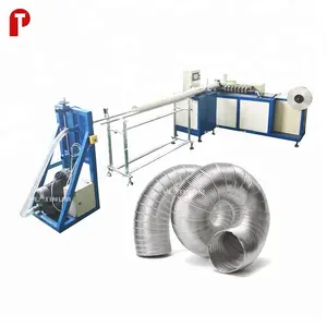 pure semi rigid Aluminum flexible air duct forming making manufacturing machine for chimney tube fabric