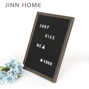 Jinnhome 12*16 Tablero de letras de fieltro negro con 340 letras y soporte de madera náutica Letrero de pared gris oscuro hecho a mano por cajas de madera - Product Image 2