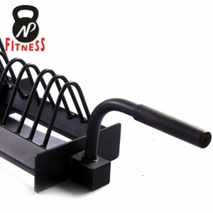 פלדה שחורה סגנון חדש צלחת משקל נשלפת עץ מתלה אביזרי ציוד כושר עם מתלה לאחסון צלחת - Product Image 5