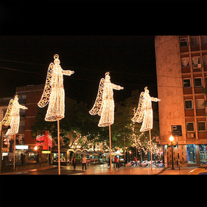 17 Năm Nhà Máy Chất Lượng Cao 3D <span class=keywords><strong>LED</strong></span> Mô Hình Năng Lượng Mặt Trời Chuỗi Đường Phố Giáng Sinh Trang Trí Kèn Thiên Thần Bức Tượng Nhỏ Motifs Ánh Sáng - Product Image 2