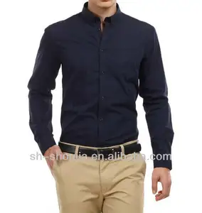 Modische männer kleid shirt Einfarbig slim fit komfortable männer tailored shirts business shirts