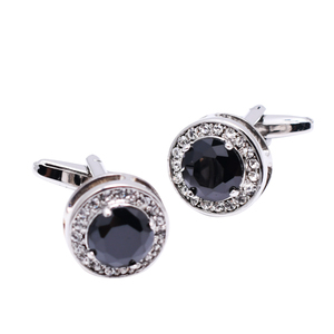 Vòng Tinh Thể Màu Đen Nam Giới Và Phụ Nữ Cuff Móng Tay Sang Trọng Đá Quý Dát Nước Kim Cương Áo Sơ Mi Khuy Măng Sét Với Hộp Quà Tặng - Product Image 1