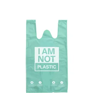 Hotsale Custom Afdrukken Maïszetmeel Biologisch Afbreekbaar Non Plastic Draagtas