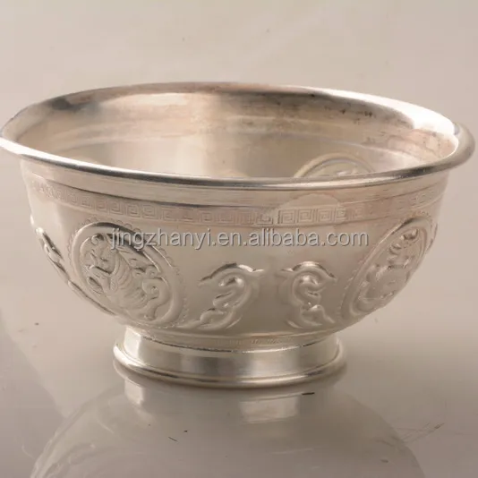 Ювелирная фабрика Jingzhanyi, производство однослойной серебряной чаши, чаша из стерлингового серебра 925 пробы, круглая серебряная чаша