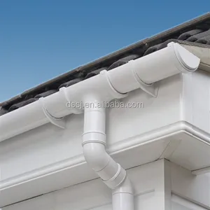 PVC bina çatı yağmur suyu drenaj sistemi/pvc oluk ve downpipes için PVC yağmur oluk