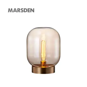 MARSDEN E27 bakır taban modern moda cam aydınlatma için otel bar restoran başucu masa lambası masa lambası