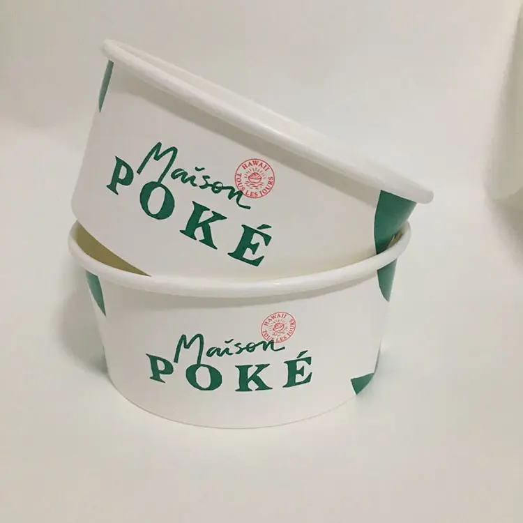 Takeaway poke bowl descartável com tampa transparente, produto comestível com 26 oz/32 oz/34 oz