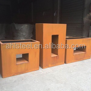 Jardinières en <span class=keywords><strong>acier</strong></span> corten résistant aux intempéries / Pot de fleurs de jardin en <span class=keywords><strong>acier</strong></span> rouillé Jardinières de jardin en corten à vendre - Product Image 2
