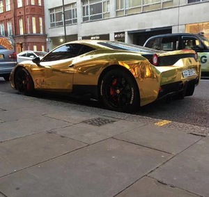 Xe Bao Bì Thời Trang Vàng Chrome Bọc Vinyl Phim Cho Xe Bọc Với Air Phát Hành 1.52*28M - Product Image 2