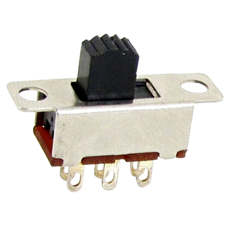 Высокое качество 2 позиции DPDT 2P2T для крепления на панель вертикальный скользящий переключатель 6 Pin 0.5A с алюминиевой крышкой, 50В DC