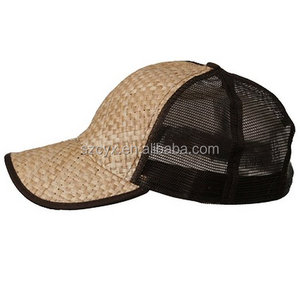メンズストローウィーブトラッカースナップバックベースボールキャップハット - Product Image 4