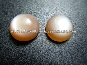 Piedra Lunar Durmiente Natural Rosa Melocotón Redonda Cabujón 12x12mm con Dicroismo Certificado CMA para Fabricación de Joyas en Origen - Product Image 2