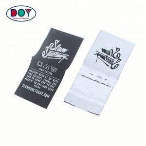 Nouvelle conception, étiquettes tissées à coudre, logo de marque personnalisé, pli central, étiquette de col pour accessoires vestimentaires - Product Image 3