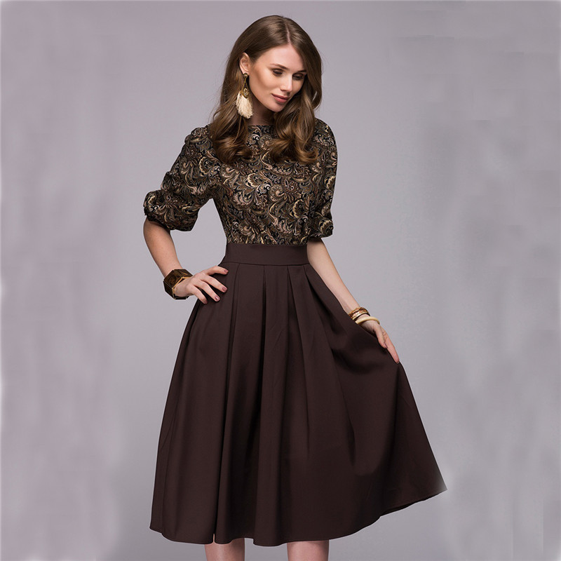 chinese dress ladies Soperwillton 2017 Elegant Office Dress Summer Dresses Women O-neck Wea   ilovealma