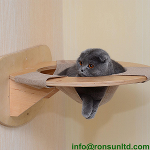 Cómoda hamaca de madera para gatos y mascotas, estante de montaje en pared - Product Image 2