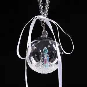 Nouveau Noël Boule De verre en Cristal Voiture Pendentif Charme Bijoux D'intérieur K9 Crys décoration de voiture pour souvenir cadeau d'anniversaire