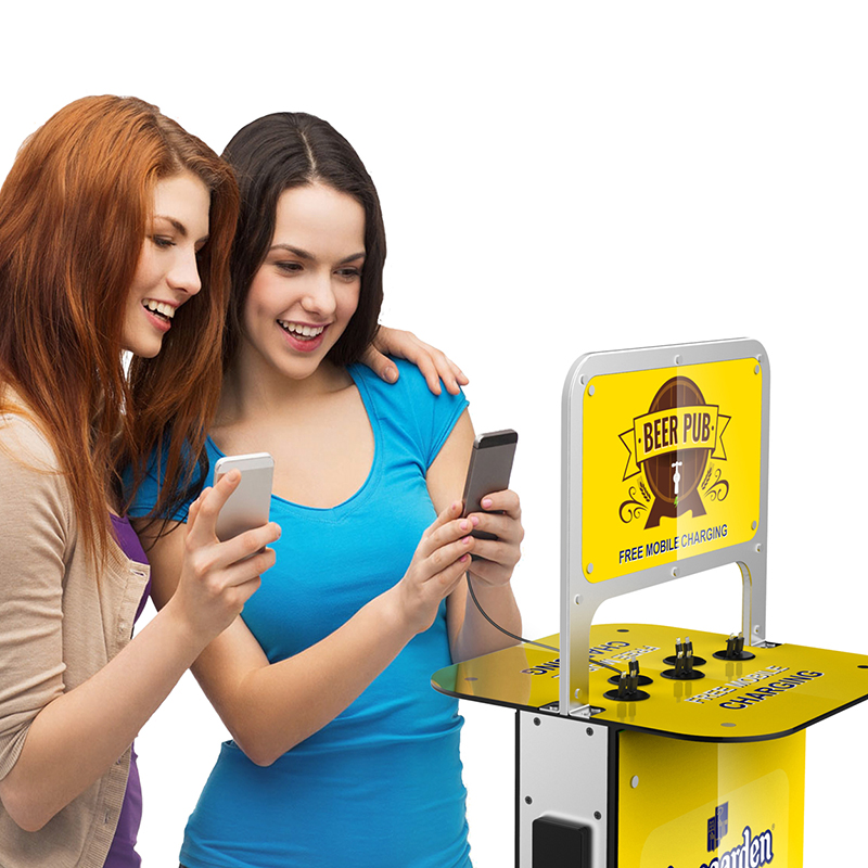 NADIA Charging Kiosk advertisement charging station perfect for bars airport shopping mall