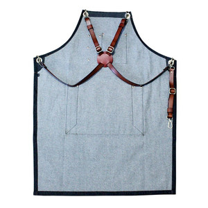 Tablier de travail en jean avec sangles en cuir réglables, outil utilitaire pour salon de coiffure, cadeau d'entreprise, nouveauté, vente chaude - Product Image 3