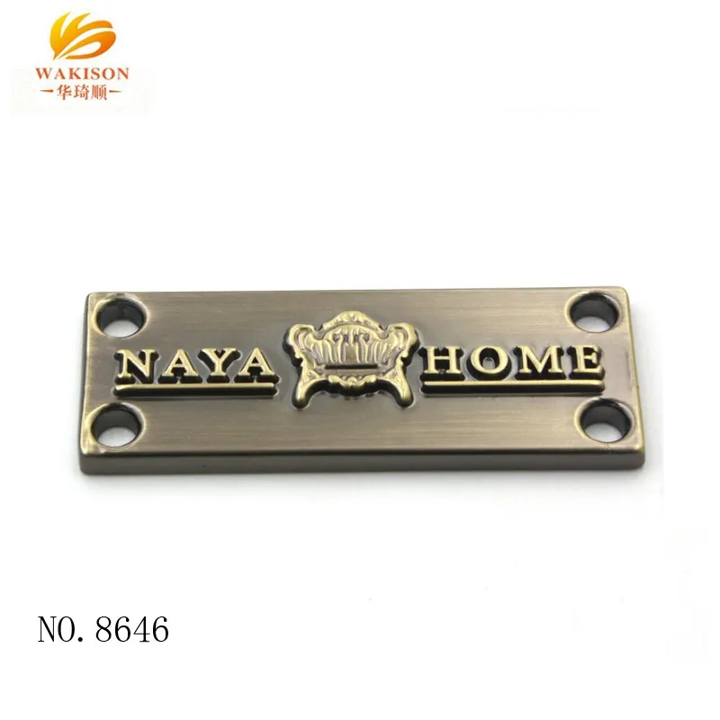 Custom emboss logo various type antique metal plate