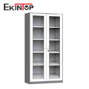 Ekinop רדוד ספר מתכת פלדה חזית הזזה חזית נעילה זכוכית ארון עם דלתות זכוכית - Product Image 3