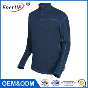Doble capa <span class=keywords><strong>de</strong></span> lana <span class=keywords><strong>de</strong></span> manga larga ropa <span class=keywords><strong>interior</strong></span> térmica que absorbe la humedad <span class=keywords><strong>camisetas</strong></span> - Product Image 1