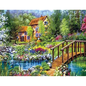 Homfun — toile de diamant 5D, broderie strass, points de croix, à perceuses complètes, pour bricolage, <span class=keywords><strong>peinture</strong></span> avec chiffres - Product Image 3