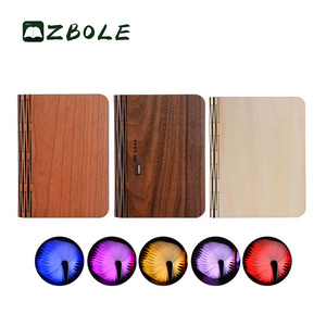 Joo life wooden folding 5 color changeable LED USB rechargeable decoration fixture light book - Product Image 1