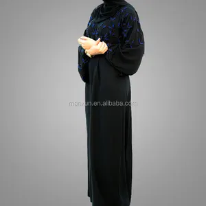 Donne islamiche Abbigliamento Abaya Musulmano Pakistan Donne Eleganti Liste Manica Lunga Abiti Lunghi Stile Arabo Arabo Caftano