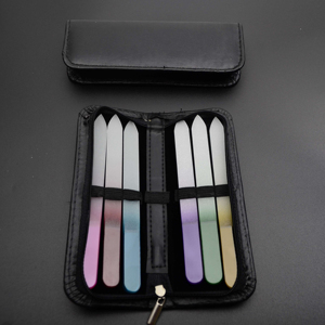 Private Label <span class=keywords><strong>French</strong></span> <span class=keywords><strong>Manucure</strong></span> Pédicure Kit de limes à ongles double face dans un étui à fermeture éclair - Product Image 1