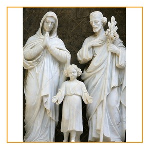 Thánh gia đình của đá khắc cuộc sống Kích thước đá cẩm thạch Mary <span class=keywords><strong>Joseph</strong></span> và bé Jesus tượng cho bán - Product Image 1