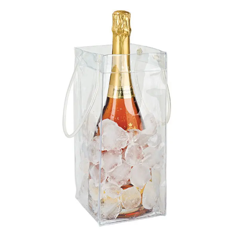 Bolsa enfriadora de plástico transparente para botellas de vino eva de pvc suave Popular