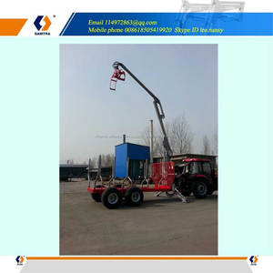 12 T hydraulique remorque forestière avec télescopique grue, log remorque avec grappin - Product Image 3