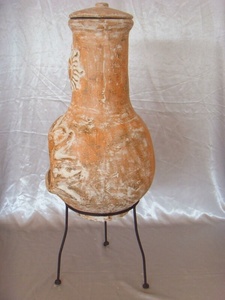 Cheminée extérieure en argile à bois avec support en métal, foyer rustique en <span class=keywords><strong>terre</strong></span> <span class=keywords><strong>cuite</strong></span>, pour Patio - Product Image 5