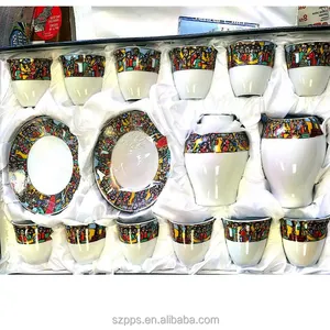 Hand made ceramic Ethiopian coffee Set cawa cup sheba coffee cups