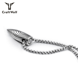 Craft Wolf Chain <strong>Black</strong> Steel Bullet Personalised <strong>Necklace</strong> for Cool Young <strong>Mens</strong> Women - Product Image 5