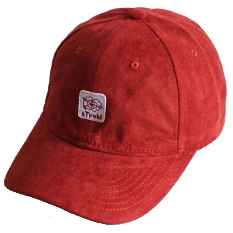 Free sample suede dad hat with embroidered felt patch