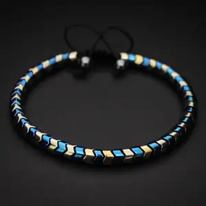 Bracciale Intrecciato Fatto a Mano con Perline in Ematite Pelle di Serpente da Uomo e Donna Gioiello dell'<span class=keywords><strong>Amicizia</strong></span> - Product Image 4