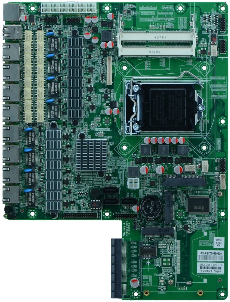 H87 LGA1150 Материнская Плата Брандмауэр Multi LAN платы с 8 х RJ-45 Для Маршрутизатор/Брандмауэр