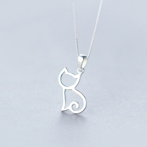 <strong>Silver</strong> Cute <strong>Cat</strong> Pendant Women <strong>Necklace</strong> - Product Image 1