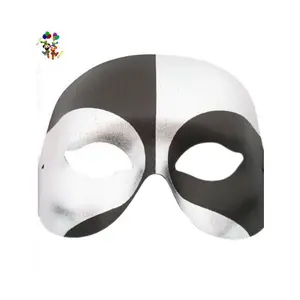 Mascarilla de fiesta de baile, máscara de color negro y plateado, estilo vurreado italiano, HPC-2143