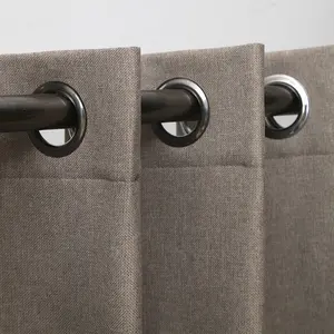 Faux Linen Blackout Fabrics With Coating Lining Blackout Curtains Accept Customized Curtain Designs Flat Window Jacquard Hotel