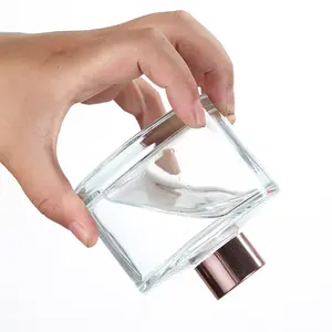 Cylindre rond en verre vide, bouteille avec couvercle à vis, de 50ml, 100ml, 150ml, 200ml