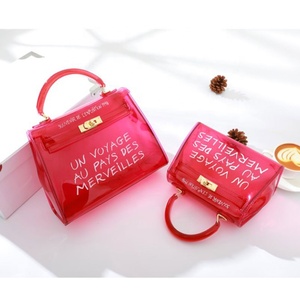 fourre-tout de luxe gelée femme sacs sacs à <span class=keywords><strong>main</strong></span> sac principale femme femmes dames pvc gelée sacs à <span class=keywords><strong>main</strong></span> transparent - Product Image 3