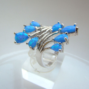 La chine à la mode en laiton d'<span class=keywords><strong>opale</strong></span> bijoux en <span class=keywords><strong>pierre</strong></span> de taille de <span class=keywords><strong>l</strong></span>'anneau bleu <span class=keywords><strong>opale</strong></span> féminine's 6,7,8,9 dr301403076r-4.7g - Product Image 1