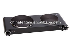 Double brûleur électrique portable de comptoir, chauffage par bobine, contrôle de la température réglable, boîtier en acier inoxydable, automatique - Product Image 3