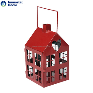 Color rojo <span class=keywords><strong>casa</strong></span> en forma de metal vela para la decoración casera - Product Image 1