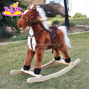 Hot sale funny wooden rocking horse best kids' wooden rocking horse toy, cheap wooden rocking horse W16D066