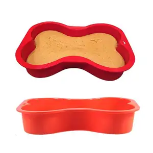 Non-stick Silicone Dog Bone Shape Cake Pan for Puppy Dog Birthday