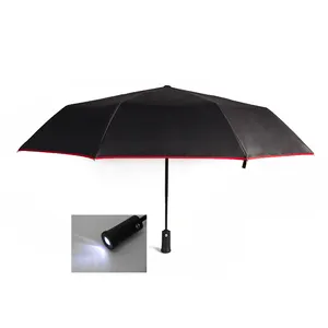 Functional Wholesale umbrella with led torch for Weather Protection 