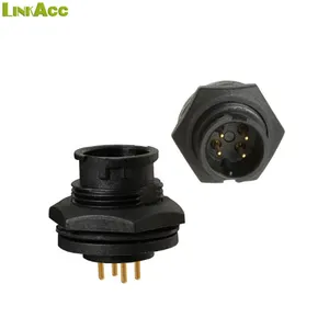 Linkjc 5A PCB tipo montaje en panel macho 4 Pin conector Circular impermeable